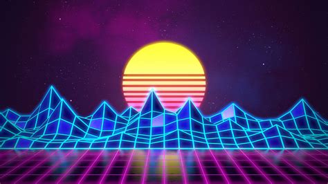 Synthwave Neon 80s Background Marmoset Toolbag Render Revamped