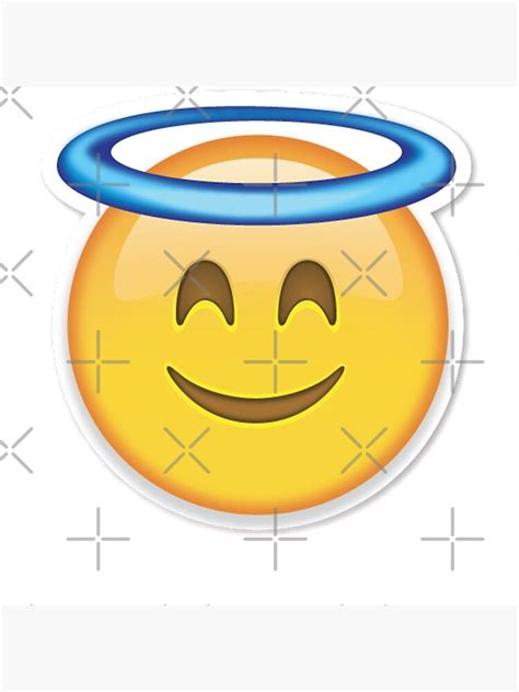 Angel Face Emoji T Shirt Halo Innocent Not Guilty Heaven Acrylic
