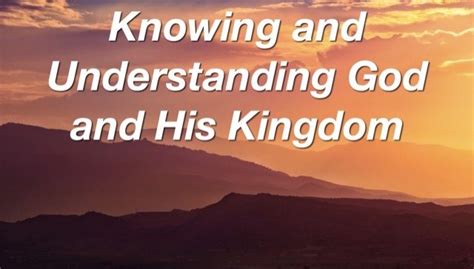 Knowing And Understanding God And His Kingdom Beachside Fellowship