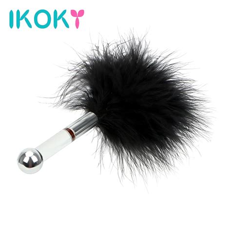 ikoky g spot climax flirting stick with feather tail sex toys for women couple anal plug butt
