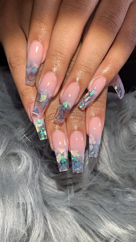 Clear Glass Nails Designs