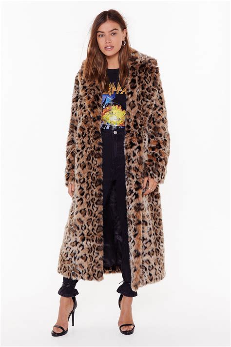 I M Feline Myself Leopard Faux Fur Coat Leopard Faux Fur Coat Leopard Print Outfits Faux Fur