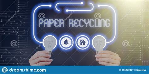 Sign Displaying Paper Recyclingusing The Waste Papers In A New Way By