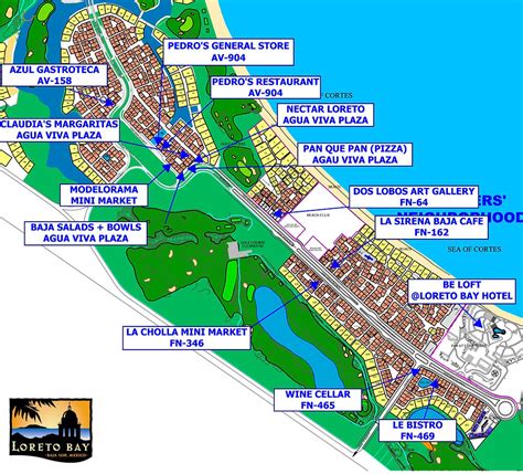 Map Of Loreto Bay Mexico Neighborhoods Restaurants