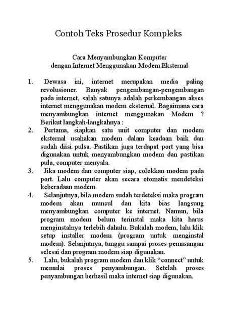 Contoh Teks Prosedur Kompleks Bahasa Indonesia Berbagai Teks Penting Images