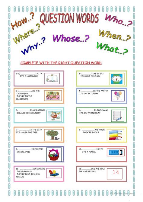 Funny printable trivia quiz questions with the answers will open up the window of fun and happiness silly laughing and dumb trivia questions and plus its fun to see what you can remember. QUESTION WORDS worksheet - Free ESL printable worksheets ...
