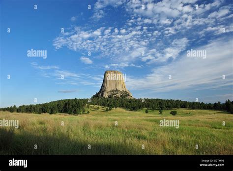 Devils Tower National Monument Wyoming Prairie Grassland Volcanic