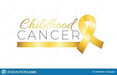 Childhood Cancer Awareness Month Isolated Logo Icon Sign Stock Vector