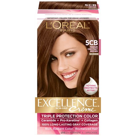 Deep chestnut brown hair looks terrific on people with green or gray eyes. L'Oreal 5CB Warmer Medium Chestnut Brown Hair Color 1 KT ...