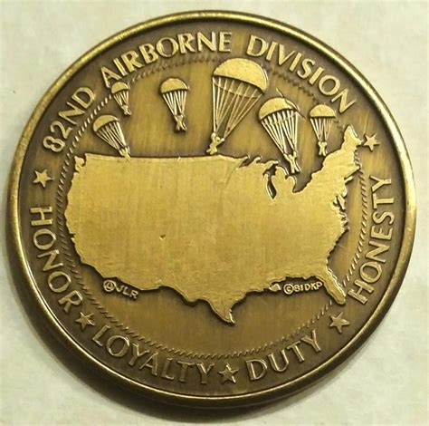 82nd Airborne Division Hard Baked Enamel Army Challenge Coin Rolyat