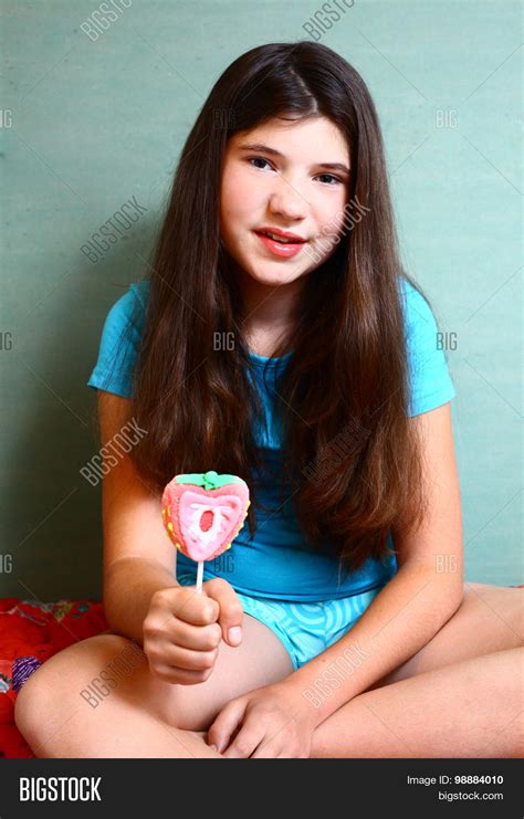 Preteen Beautiful Girl Strawberry Image And Photo Bigstock