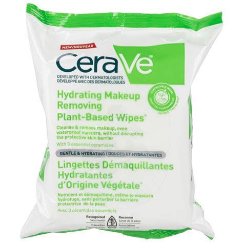 Cerave Hydrating Makeup Removing Plant Based Wipes 25s