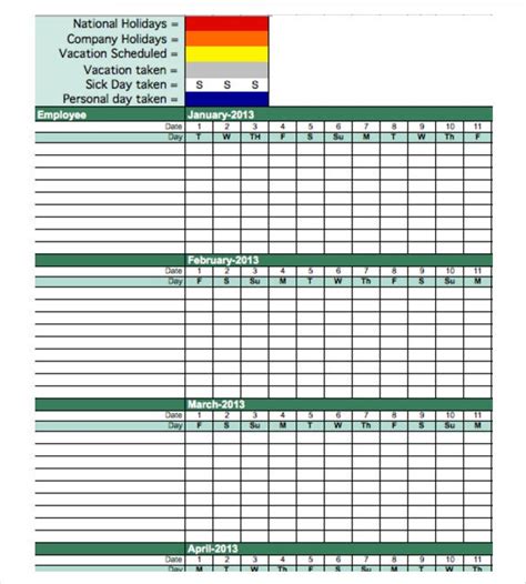 Employee Attendance Tracker Excel Sheet Ms Excel Templates