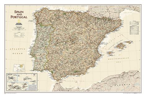 España y Portugal Executive x inglés Mapas murales Mapiberia f b