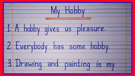 10 Lines On My Hobby Drawing And Paintingmy Hobby Essay 10 Linesessay