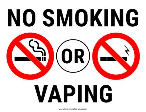 Maybe you would like to learn more about one of these? Printable No Smoking Or Vaping Sign - Free Printable Signs