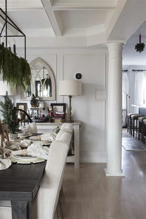 Modern Farmhouse Dining Room Filled With Cozy Christmas Decor