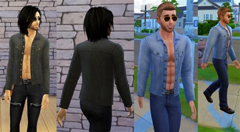Open Denim Jacket For Males The Sims 4 Catalog