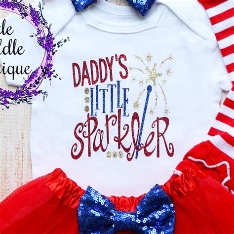 Daddys Little Sparkler Baby Tutu Outfit Little Cuddle Boutique