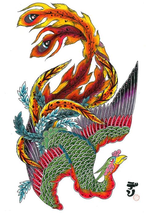 Japanese Phoenix Or Fire Bird Hou Ou By Dane Manning Via Behance