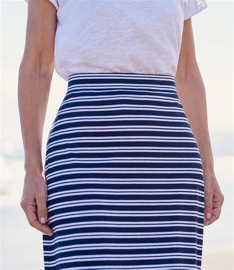 Navywhite 95 Viscose 5 Elastane Womens Maxi Skirt