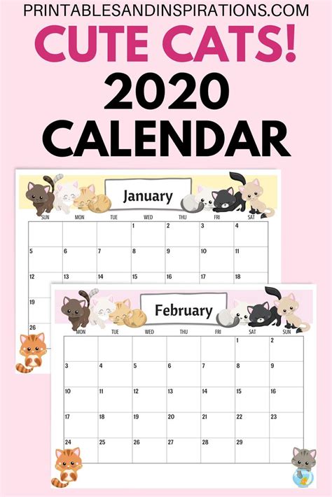 If you recognize that you need something, see to it to try every one until you locate one that you such as. Cute Cats 2020 Calendar Printable Planner PDF with Free ...