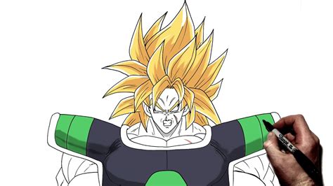 How To Draw Broly Ssj Step By Step Dragon Ball Youtube
