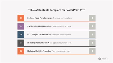 Table Of Contents In Ppt Powerpoint Template Download Now