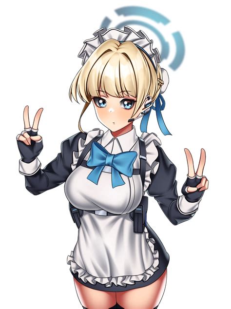 Safebooru Blonde Hair Blue Archive Blue Eyes Blue Ribbon Braid Bun Cover Double V Dukyduky