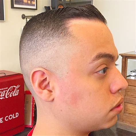 Bald fade haircuts for white guys #menshair #menshaircuts. Nikolai The Pomade Guy - oldschoolbarber: Another angle. Bald fade side...