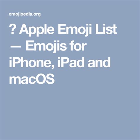 🍏 Apple Emoji List — Emojis For Iphone Ipad And Macos Emoji List
