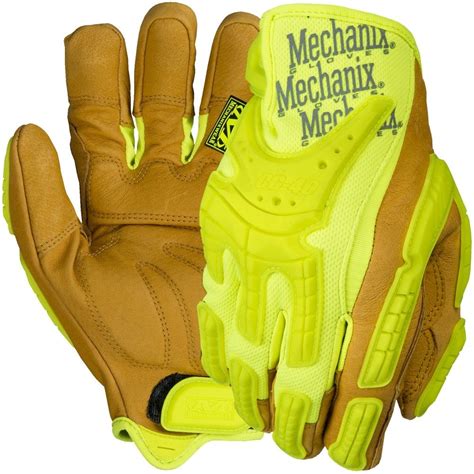 Mechanix Cg40 Hi Viz Heavy Duty Impact Leather Glove Gloves Fishing