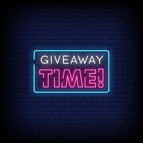 Giveaway Time Neon Signs Style Text Vector 2267619 Vector Art At Vecteezy