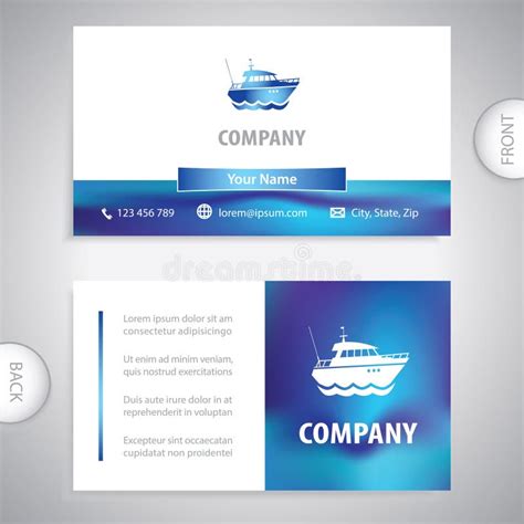 Business Card Ocean Cruise Liner Ship Boat For Divers And Fishermen