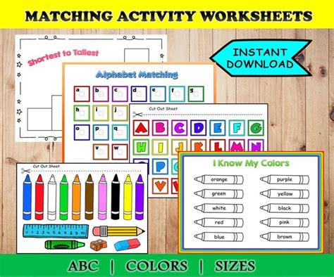 Busy Book Printable Worksheets Set matching activities | Etsy | Busy
