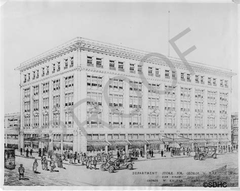 marston s dept store drawing kelham george w architect c 1910 san diego history