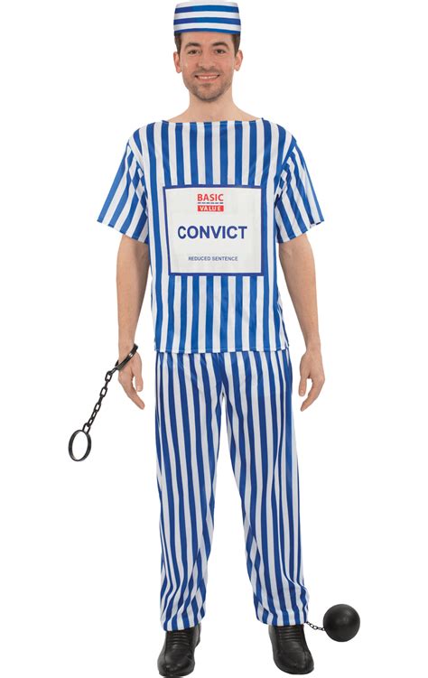 Value Fancy Dress Male Convict Costume Uk