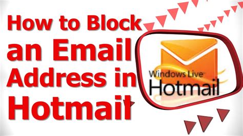 How To Block An Email Address In Hotmail Youtube