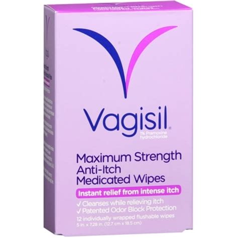 Vagisil Anti Itch Medicated Wipes 12 Each Pack Of 4