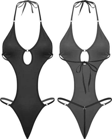 Mufeng Womens One Piece Halter Neck Cut Out Monokini Swimsuit Backless