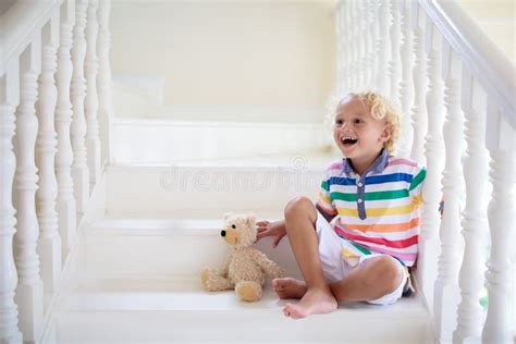 Kids On Stairs Child Moving Into New Home Stock Image Image Of