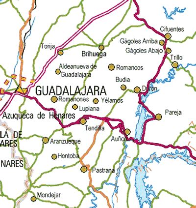 Online map of fuentes de la alcarria. La Alcarria Paramos Y Valles