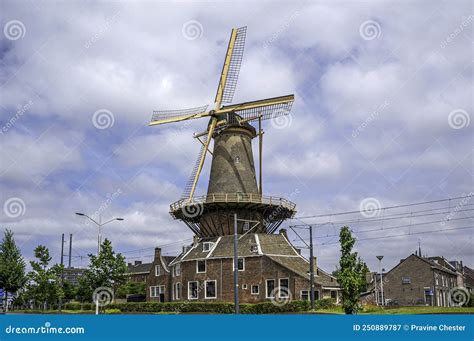 Mill The Rose In Delft Also Known As Molen De Roos Stock Image Image Of Destination Days