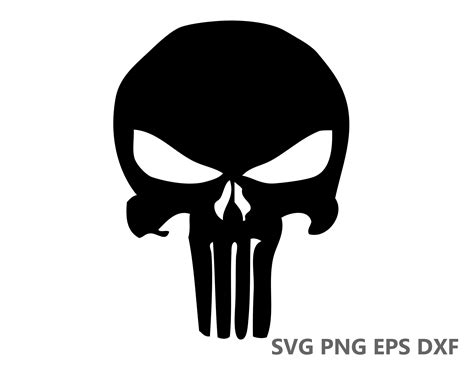 Punisher Skull Svg Cutting Files Eps Dxf Png Cricut Silhouette Etsy