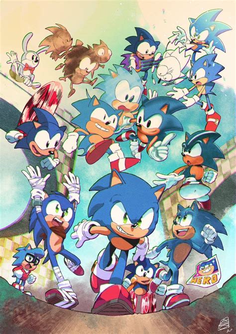 All Sonic The Hedgehogs Throughout The Years Artist