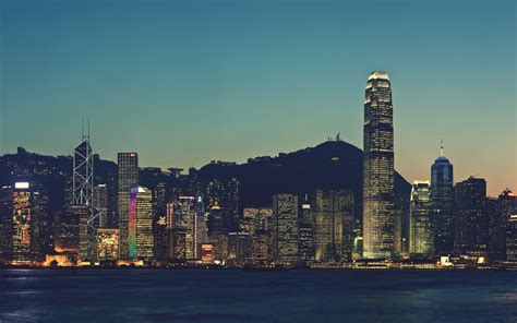 Wallpaper City Cityscape Hong Kong Night China Reflection