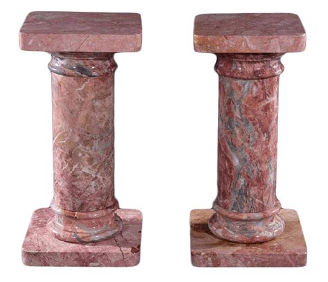 Pair Of Red Marble Pedestals Collection Wolfs Fine Paintings And