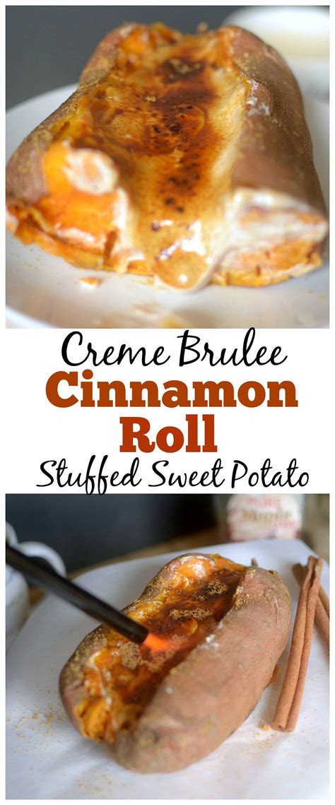 Cinnamon Roll Creme Br L E Stuffed Sweet Potato Paleo Vegan