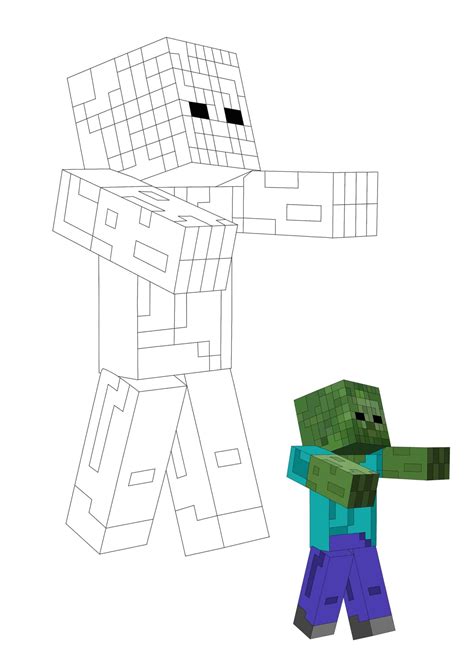 Minecraft Zombie Coloring Pages Free Coloring Sheets