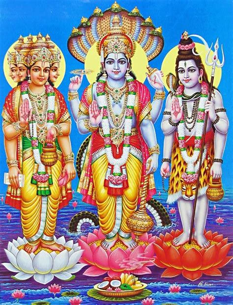 Trinity Brahma Vishnu Shiva Shiva Hindu Indian Gods Vishnu